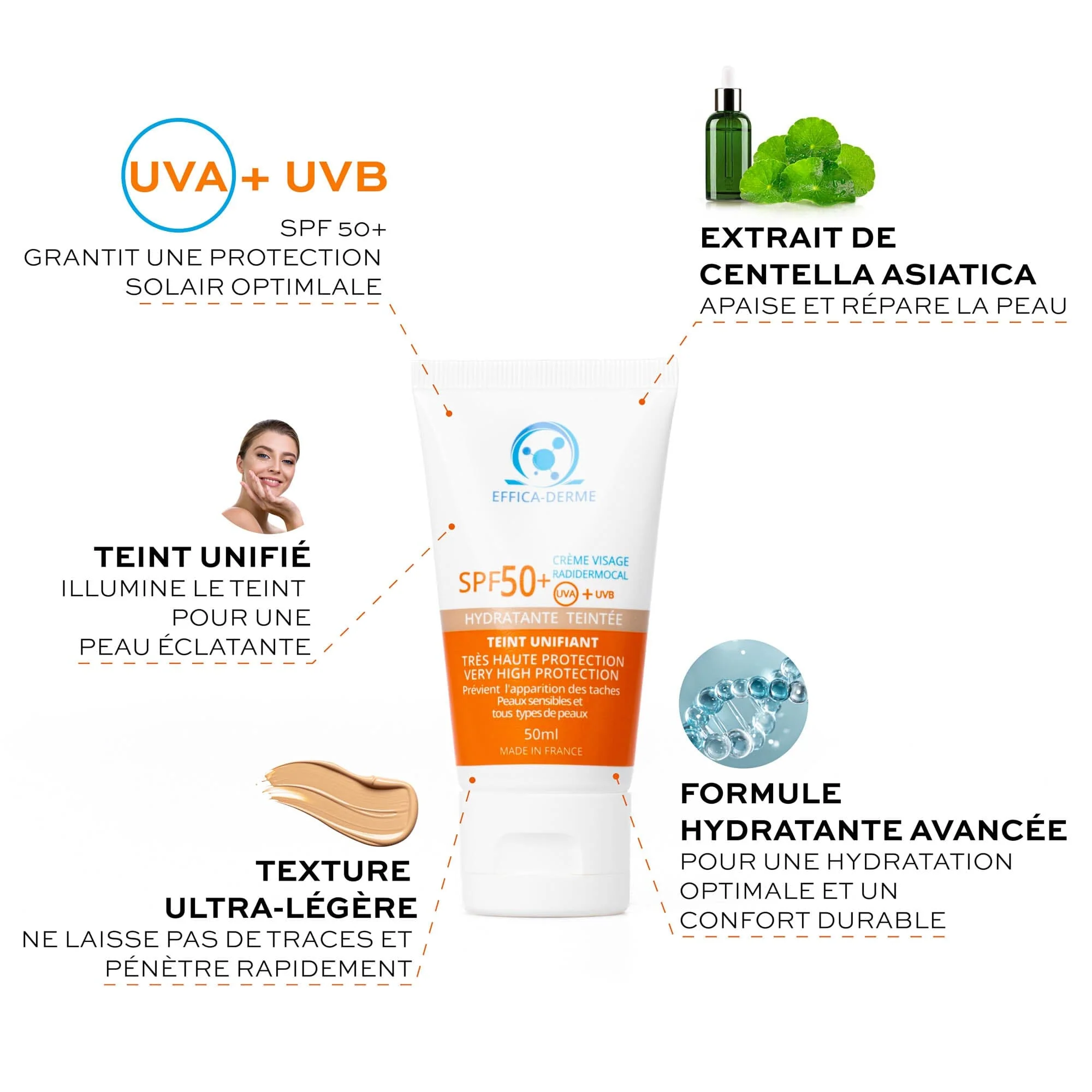 CRÈME RADIDERMOCAL TEINTÉE – SPF50+ Hydratante & Haute Protection - Image 3